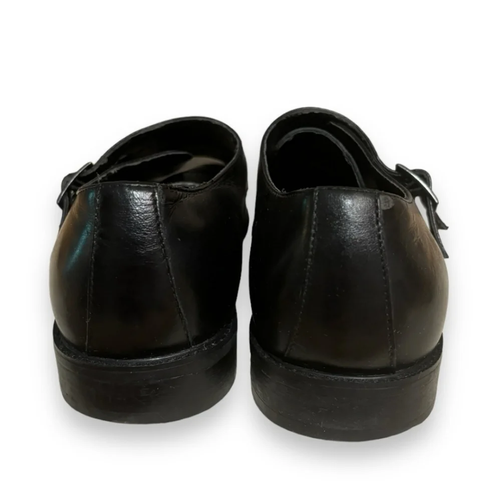 STEVE MADDEN P-Lyfe Black Leather Double Monk Strap Dress Shoes